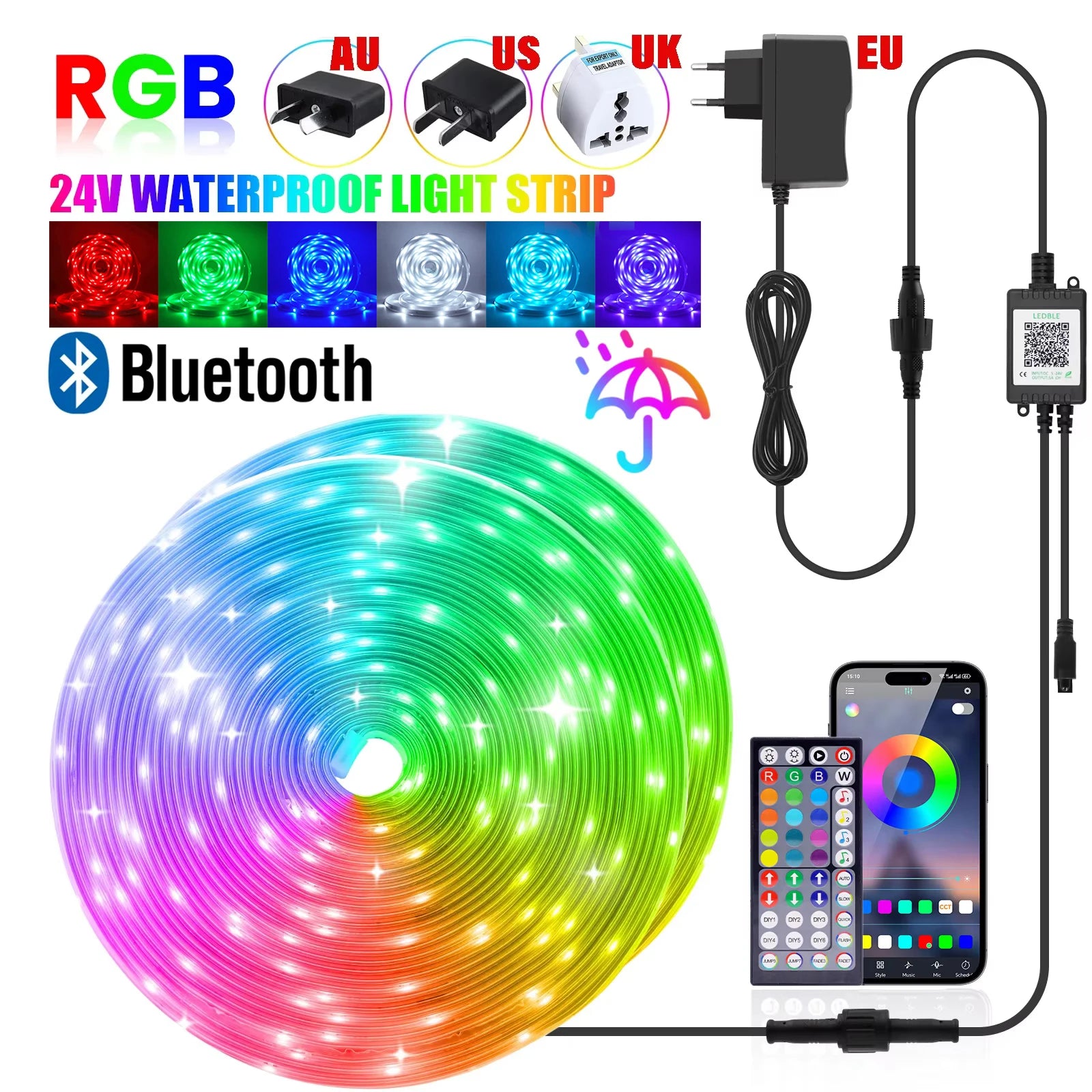 AuraGlow™ - Smart LED Strip | Bluetooth & App Control